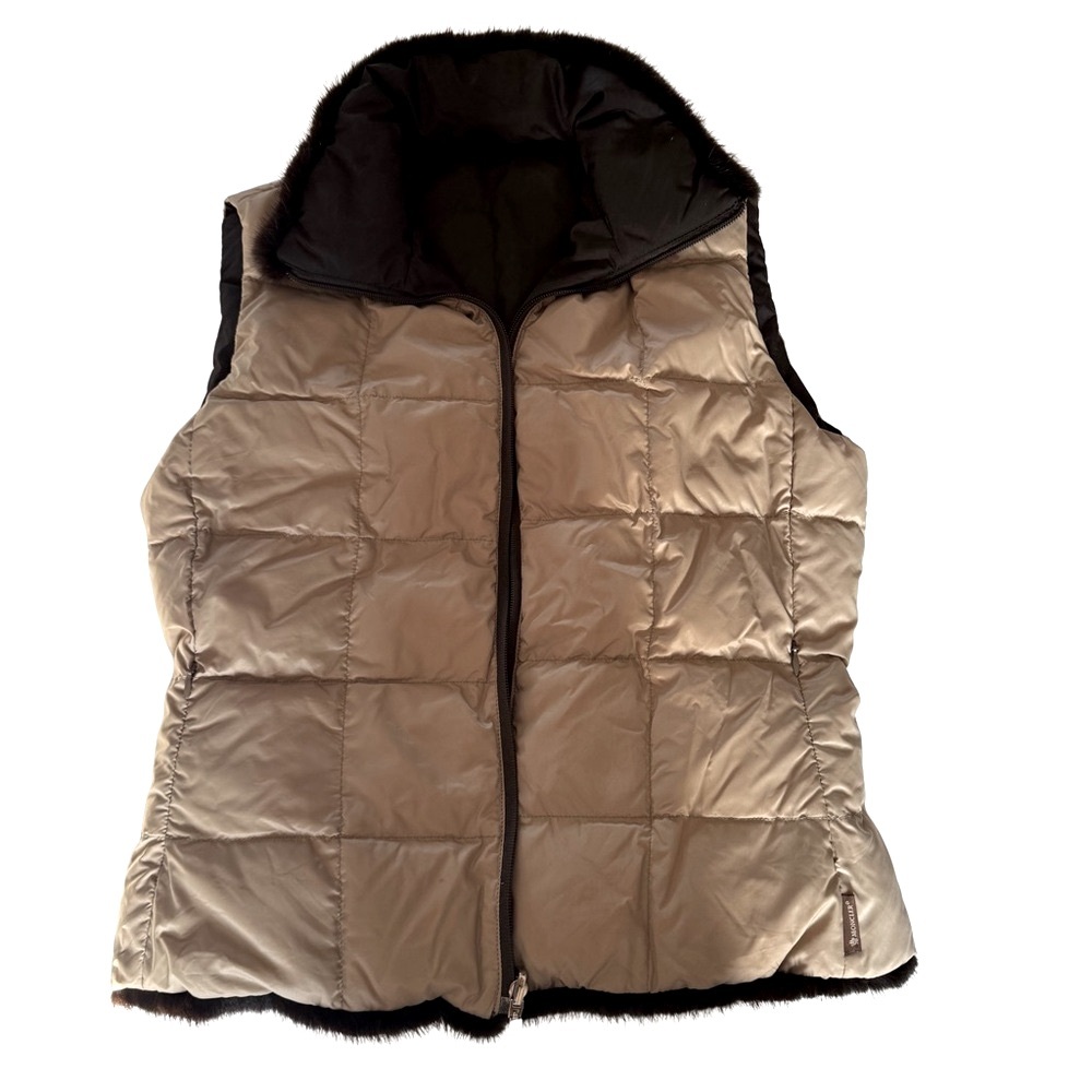 Moncler Beige Reversible Puffer Vest